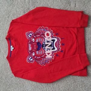 EUC Kenzo Tiger Face Sweater Sweatshirt Red - M